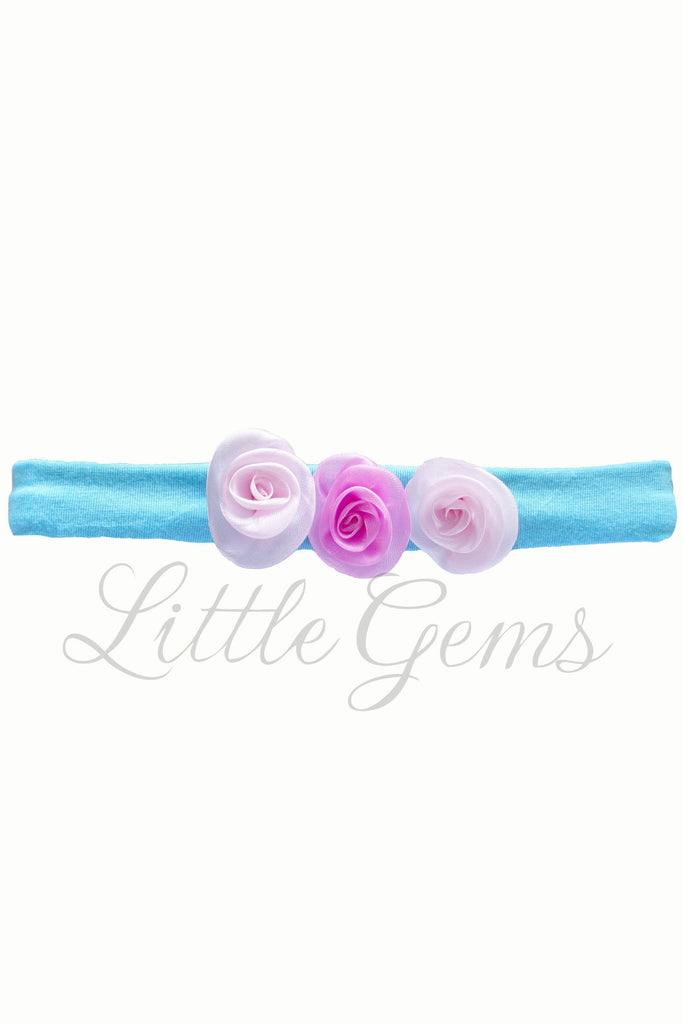 X Headband Baby Shimmer Aqua