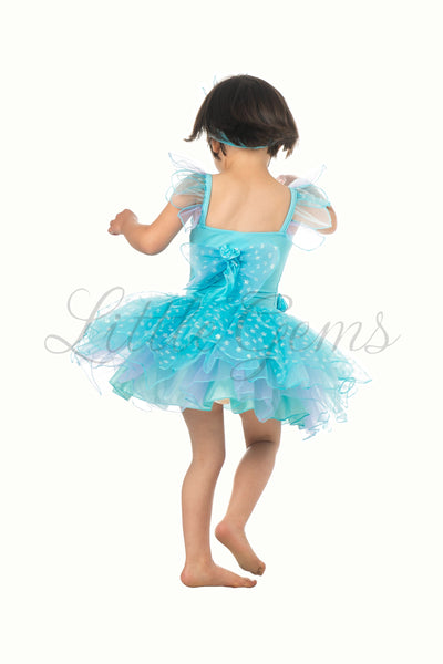 Butterfly Tiny Fairy  Dress in Aqua