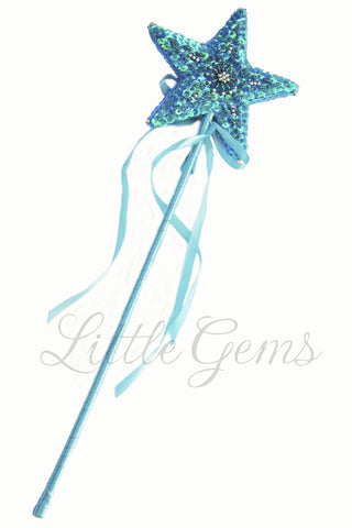 Sequinned Starwand Turquoise