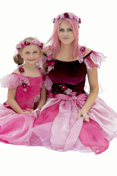 Adult Apple Blossom Fairy Dress Burgundy