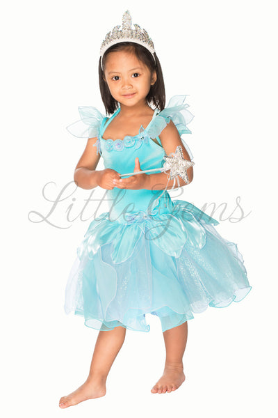 Tiny Blossom Fairy Dress Aqua