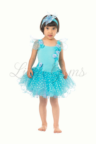 Butterfly Tiny Fairy  Dress in Aqua