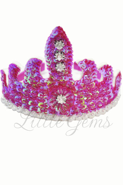 Sequinned Tiara Fuchsia