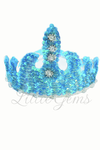 Sequinned Tiara Turquoise