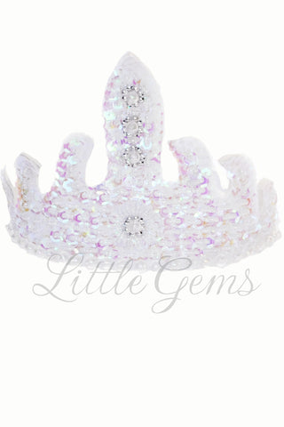 Sequinned Tiara White